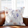 thumbnail image 2 of Spring Watercolor Throw Pillow Cover Wildflower Pink Purple Flowers Cotton Linen Cushion Cover Throw Pillow Case with Invisible Zipper for Couch Sofa Bed Chair Car 24x24 Inch, 2 of 9