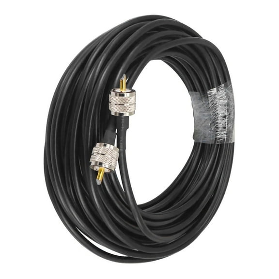50ft UHF Male to Male RG58 Coaxial Cable Stranded Bare Copper Center Conductor for RF Antenna Applications Cable