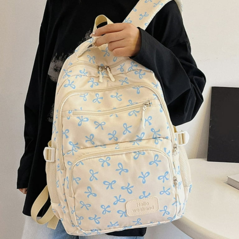 【新品】SIDE RIBBON BACKPACK ZXNWN Office cabinet Bow Backpack for Women 3 PCS Cute