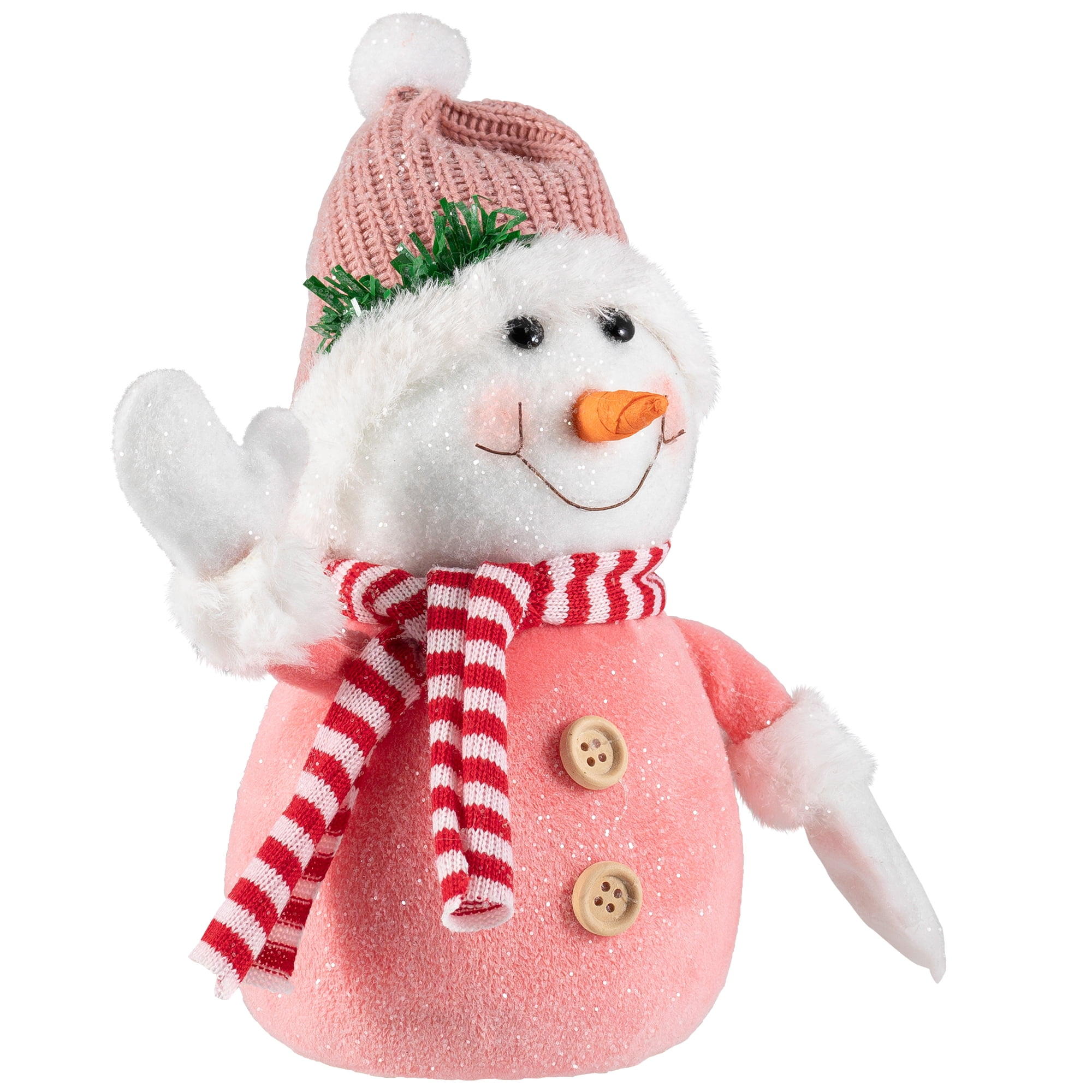 Northlight Glittered Snowman with Knitted Hat Christmas Figurine - 8.5"