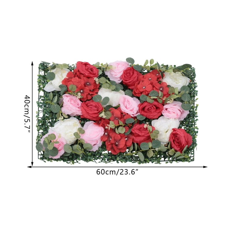 HONGMEIHUI Artificial Flower Wall Panel 3D Rose Wall Backdrop Flloral Wall  Pared de Flores Artificiales para Decoracion Pink Flower Wall Panels Decor  for Home Weding Party Decoration(Red): Artificial Flowers