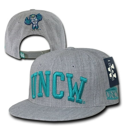 Flat Bill Baseball - Gray UNCW UNC Wilmington Seahawks NCAA Flat Bill Snapback Baseball Ball Hat Cap