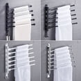 thumbnail image 1 of Toallero Perchero de acero inoxidable sin perforaciones Perchero de almacenamiento para baño Toallero plegable giratorio Artefacto de varias varillas, 1 of 5