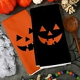 thumbnail image 4 of Halloween Kitchen Towels Pumpkin Face Dish Towels 18 x 26 Inch Orange Black Hand Drying Tea Towels for Cooking Baking Cleaning Wipe Gift, Set of 2, 4 of 6