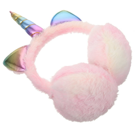 HONMEET Girls Ear Muff Unicorn Earmuff Headband Pink Plush 1Pcs