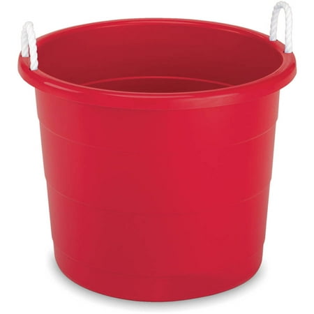Homz 17 Gal Tub With Rope Handles Red Set Of 8