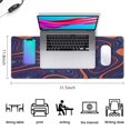 thumbnail image 5 of Blue Orange LinesLine Theme&nbsp;mouse Padswaterproofno Slip&nbsp;for Office Home Work GamingmousematRubber Base Mousepad with Stitched Edges 31.5x11.8inches, 5 of 7