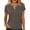 *Gray, variant on Women's Henley Neck Short Sleeve T-Shirt,Casual Loose Button Down Summer Tops Black,Women's Plus M