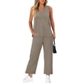 thumbnail image 5 of Lumtrix Two Piece Sets For Women Spring Summer Travel Airport Vacation Outfits Lounge V Neck Tops Drawstring Wide Leg Pants 2026 Watermelon Red L, 5 of 6