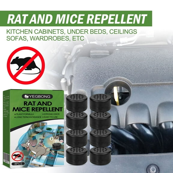 JahyShow 8 Pack Mouse Be Gone,with Mint/Garlic Repel Mice from Nesting & Freshen Air in Car/RV/Boat/Garage/Shed/Cabin