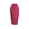 thumbnail image 3 of Yuemengxuan Women Bottom Skirt, High-Quality Solid Color High-Waist Semi-Dress with Tassels, 3 of 6