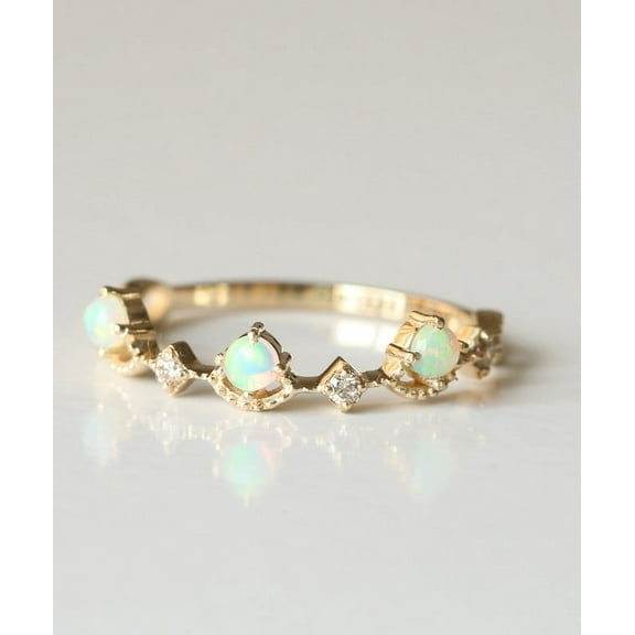 Opal Wedding Rings, Women Ring, 925 Starling Silver Ring, Birthstone Ring, Handmade Jewelry, Distance Ring, Minimalist Jewelry.