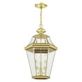 thumbnail image 4 of 2365-02 Livex Lighting Georgetown - 3 Light Outdoor Pendant Lantern in Traditional Style - 13 Inches wide by 21 Inches high-Polished Brass Finish, 4 of 9