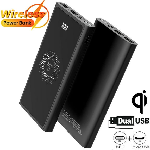 900000mAh Qi Wireless Power Bank Backup Portable Charger External Battery Backup