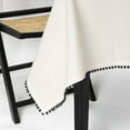 thumbnail image 5 of (4 pack) Thyme & Table 84" Rectangle Tablecloth, Ivory with Black Pom Pom Trim, 5 of 6