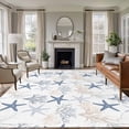 thumbnail image 3 of Summer Watercolor Style Area&nbsp;Rug 5x7ft Ocean Starfish Coral Non-Slip&nbsp;Washable Square&nbsp;Rugs Soft Felt Indoor Floor Mat for Bedroom Kitchen Living Room Bathroom, 3 of 9
