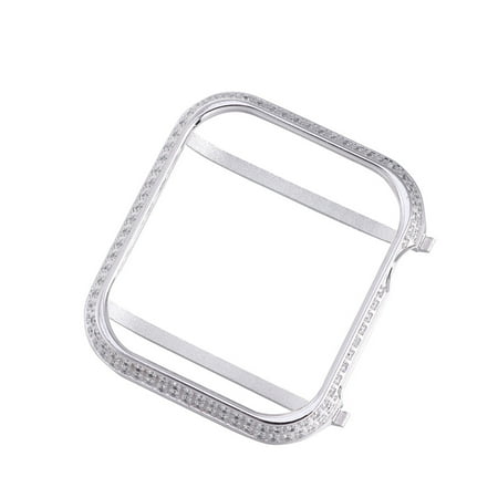 

40mm Outdoor for Apple Watch4 Diamante Metal Frame Protective Case Screen Protector Plating Shell(Silver)