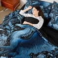 thumbnail image 3 of Erosebridal Animal Blue Dragon Bedding Comforter Set 7-Piece For Boys Girls,Vintage Flowers King Bedding Sets For Kids Teens,Black Reversible, 3 of 6