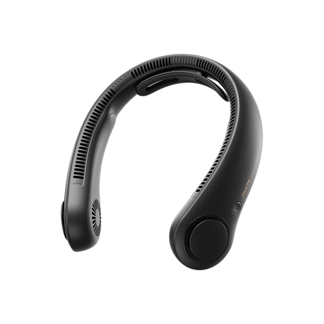 Ventilador de cuello portátil JISULIFE mejorado de 5 velocidades, 5000 mAh, negro