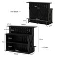 thumbnail image 5 of Yardi Yarda Black Wood Bar Counter with Rustic X-Frame, Bar Counter with Open Shelves & Large Countertop, Functional Bar Table with Foldable Footrest & Stable Legs for Indoor, Black, 5 of 5
