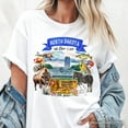 thumbnail image 2 of Artistic North Dakota State Themes and Landmarks T-Shirt, Tee for History and Travel Lovers, 2 of 6