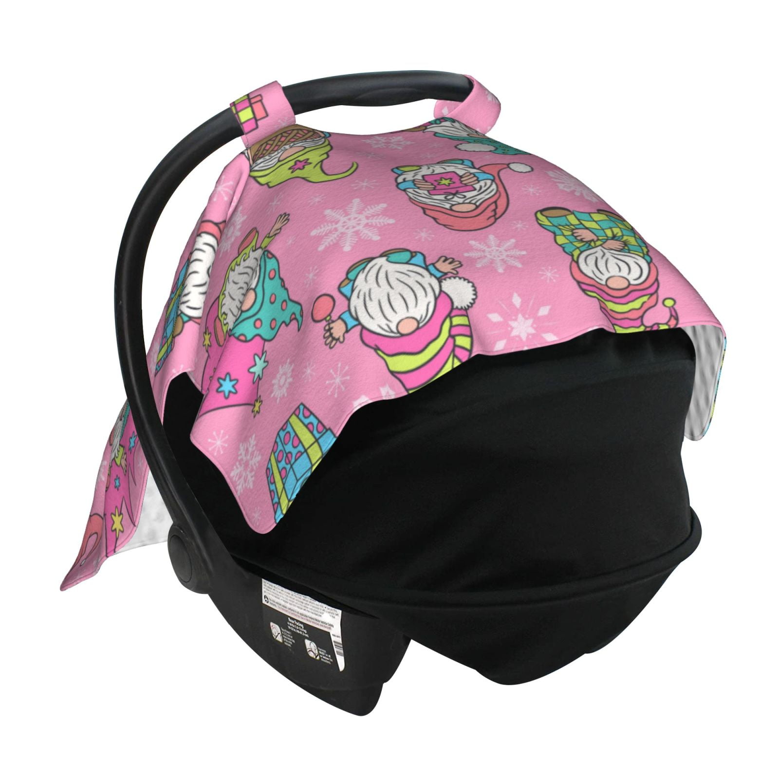 Car Seat Cover Baby - pink Holiday Joy Breathable Infant Car Seat Cover for Baby Carseat, Lightweight Comfort Baby Essentials Must Haves Newborn Stuff for Girl Boy
