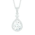 thumbnail image 2 of Rosec Jewels Certified Moissanite Teardrop Pendant Necklace for Women - D-VS1 Grade, 925 Sterling Silver, 2 of 6