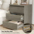 thumbnail image 4 of Homfa 3 Drawers Nightstand Set of 2, Small Sofa Table, Wooden Storage Cabinet for Living Room, Wash Gray, 4 of 7