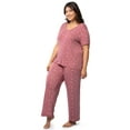 thumbnail image 4 of Fruit of the Loom Women's Soft & Breathable V-Neck Short Sleeve Top & Pajama Pant Set, Sizes S-4X, 4 of 10