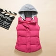 thumbnail image 2 of Tiqkatyck Sweater Vest Ladies Fashion Pure Color Zipper Cotton Waistcoat Waistcoat Short Warm Vest Puffer Vest Women Hot Pink, 2 of 6