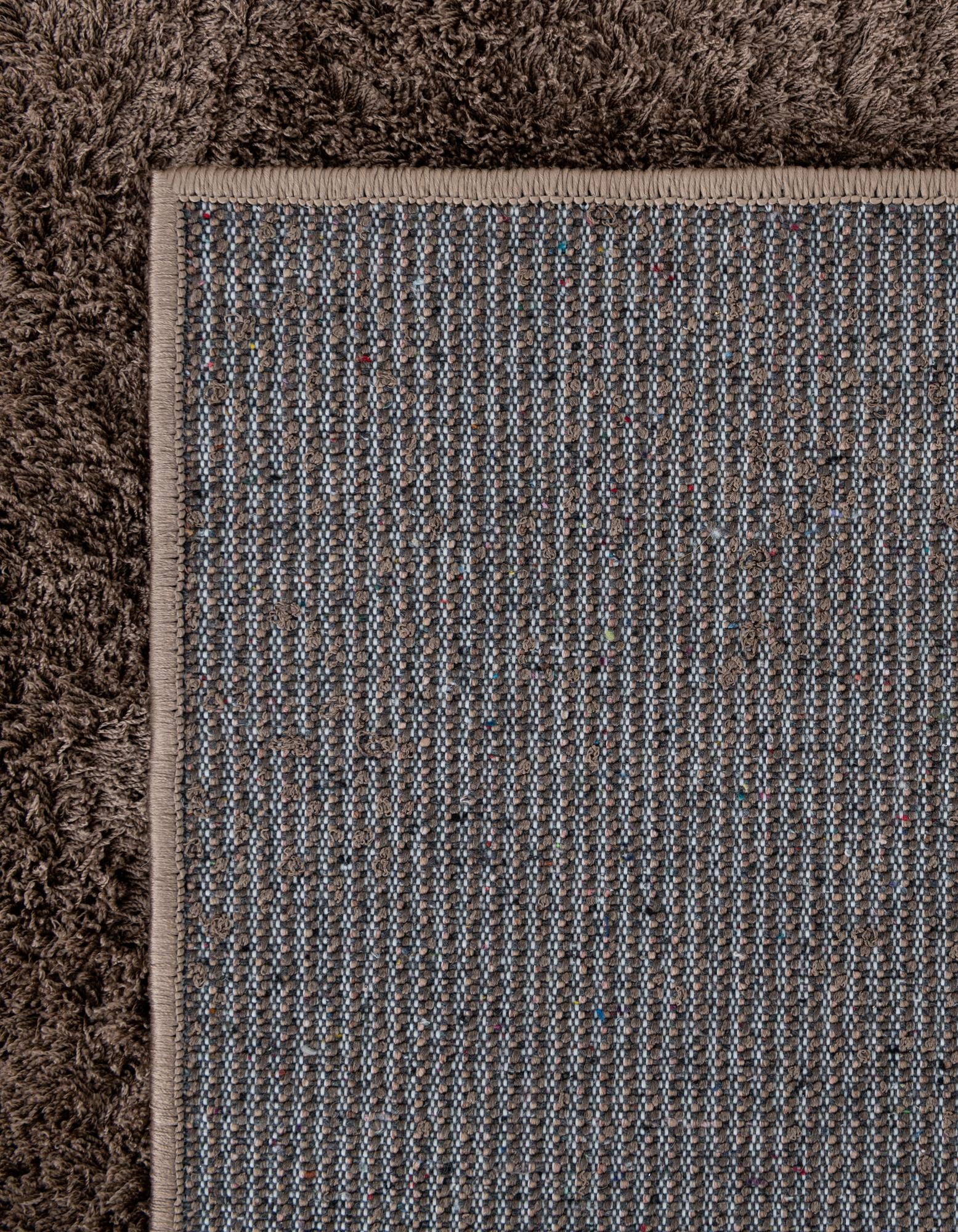 Unique Loom Studio Solid Shag Collection Area Rug - Sky (2' x 6' 9" Runner Brown)