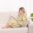 thumbnail image 4 of Corgi Dog and Footprints Blanket Hoodies for Kids 6-13YR Oversize Wearable Blanket Hoodies for Boys Girls Teens, 4 of 7