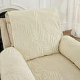 thumbnail image 5 of Yumcute Palm Leaves Velvet Plush Quilted Recliner Chair Cover Anti-Slip Super Soft Furniture Protector with Elastic Straps for Kids, Dogs, Pets Beige 24in, 5 of 13