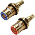 thumbnail image 1 of Brass Tap Cartridge With 20 Gears Replacement, Durable Wear-Resistant Operation For Bathroom And Kitchen Faucets, Hot Cold Water Compatible, Quick Open Valves, Easy Install, 1 of 5