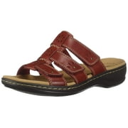 Clarks 26134494: Women's Leisa Spring Red Leather Sandals (10 Narrow US Women)