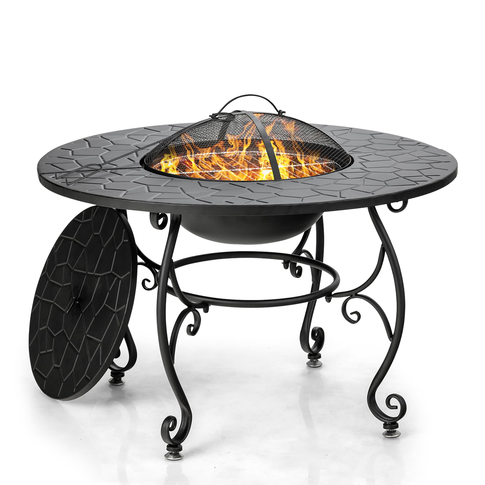 This Tricked-Out Fire Pit Is A Grill And Dining Table In One