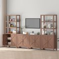 thumbnail image 6 of Zzistar 5 Tier Bookcase with 2 Doors, Mid-Century 71 Inch Tall Bookshelf with Adjustable Shelf, Freestanding Book Shelf Display Cabinet for Living Room, Home Office, Bedroom, 6 of 6