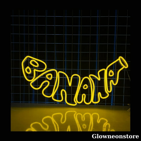 Glowneon Banana Art Neon Sign, Banana Led Light, Banana Shaped Decor, Beach Bar Party Décor
