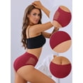 thumbnail image 3 of Unique Bargains Women's Mid-Waisted Full Coverage Briefs Tummy Panties S Red, 3 of 6