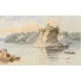 thumbnail image 2 of Seth Eastman 18x13 Black Ornate Wood Framed Double Matted Museum Art Print Titled - The Grand Tower, 80 Miles Above the Mouth of the Ohio, #64 (C.1846-49), 2 of 5