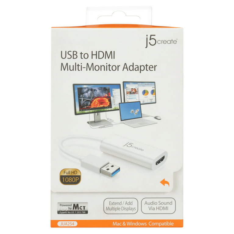 j5create USB-C to 4 Port HDMI Adapter Hub- Multi Monitor Splitter - Support  4 1080p 60Hz Displays - Compatible with Type-C MacBook and Windows Laptop
