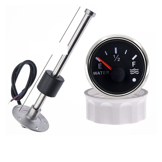 Water Level Gauge With Alarm Light + Water Level Sensor 0-190 Ohm 52mm Water Level Tank Indicator For Car RV Camper Boat ,Easy to Install