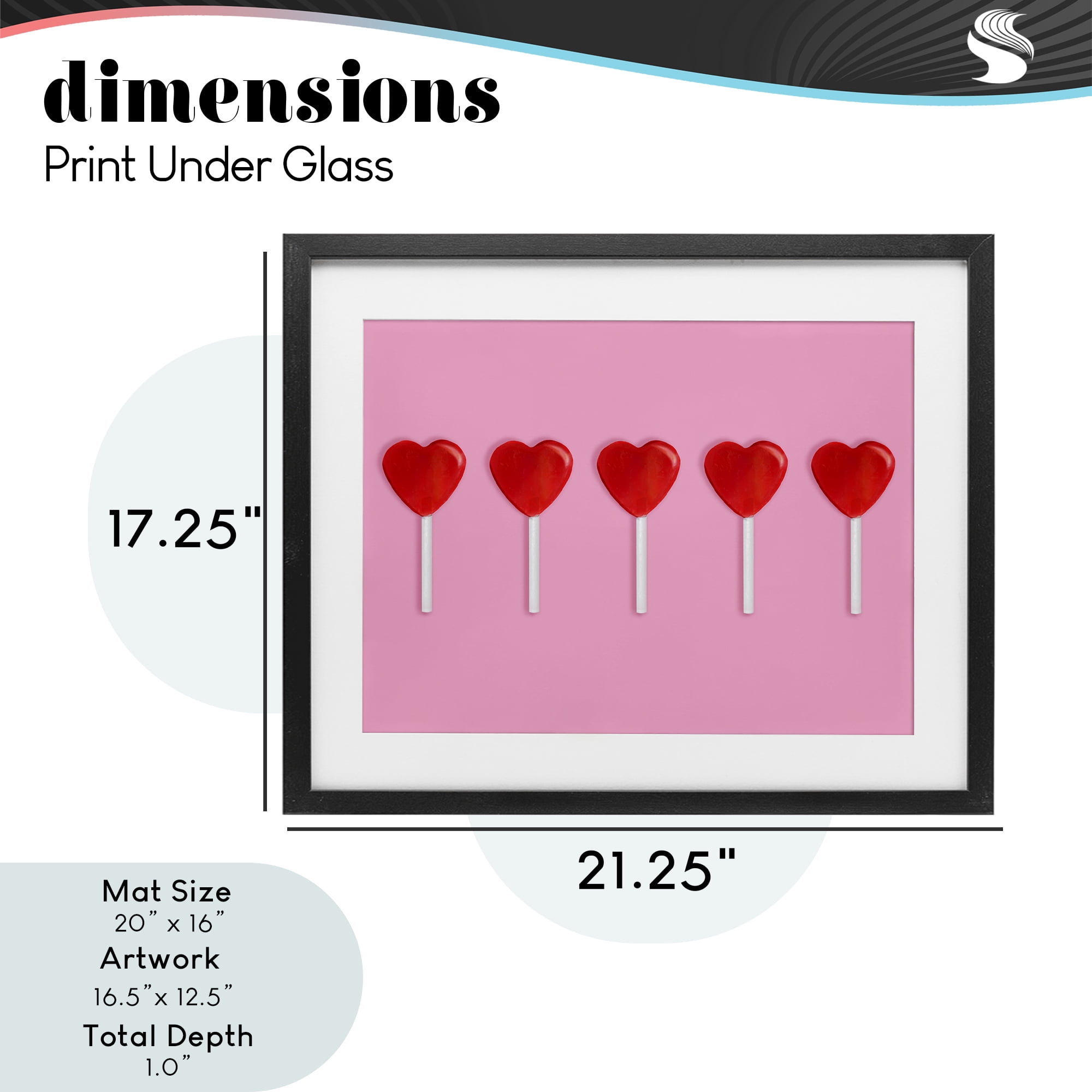 Stupell Industries Valentine's Heart Pops Black Framed Print Under Glass, design by LISH Creative