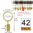 thumbnail image 3 of 42 Pack Curtain Rings with Clips 1.26" Interior Diameter,Metal Drapery Ring with Clips Compatible with up to 1 inch Drapery Rod,Strong Vintage Decorative Rustproof Drapery Ring with Hooks(Gold), 3 of 8