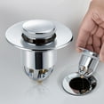 thumbnail image 6 of Travelwant Bathroom Sink Stopper, for All Size, Standard Drain Holes, Universal Chrome Plated Push-Type Bounce Core, Stopper Anti Clogging Sink Strainer, Bathtub Drain Plug with Filter Basket, 6 of 6