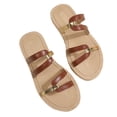 thumbnail image 4 of Xdegoge Raffia Sandals Women Woven Straw Flat Slides Boho Open Toe Casual Slip On Flip Flops Beach Vacation Summer Casual Dressy Walking Shoes, 4 of 6
