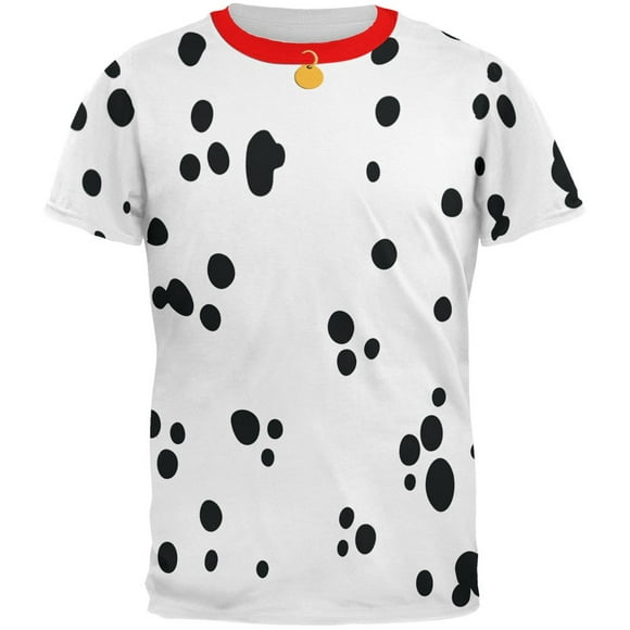 Chien Dalmatien Costume Rouge Col Tout sur le T-Shirt Adulte