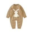 thumbnail image 1 of wsevypo Baby Romper Bunny Knit Sweater Long Sleeve Jumpsuit Newborn Boys Girls Cotton Easter Clothes, 1 of 8