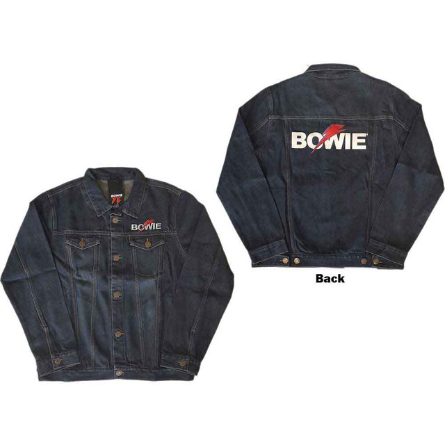 David Bowie Unisex Denim Jacket Flash Logo (Back Print)