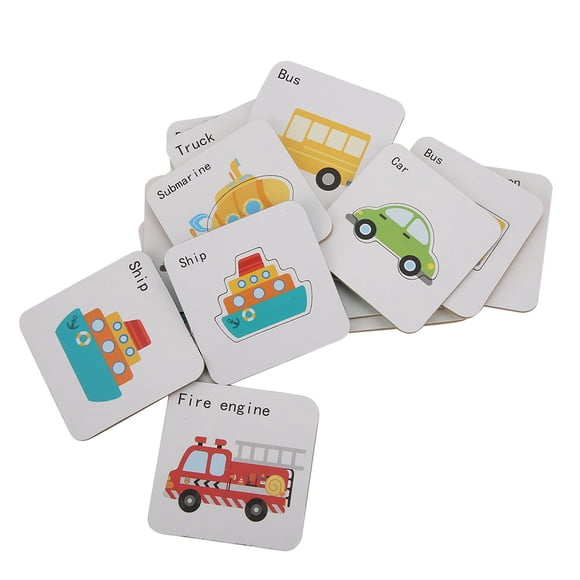 Cognitive Card Toy, Wooden Parent-Child Interaction, Cartoon Learning Card, for Kids Education Type A,Type B,Type C